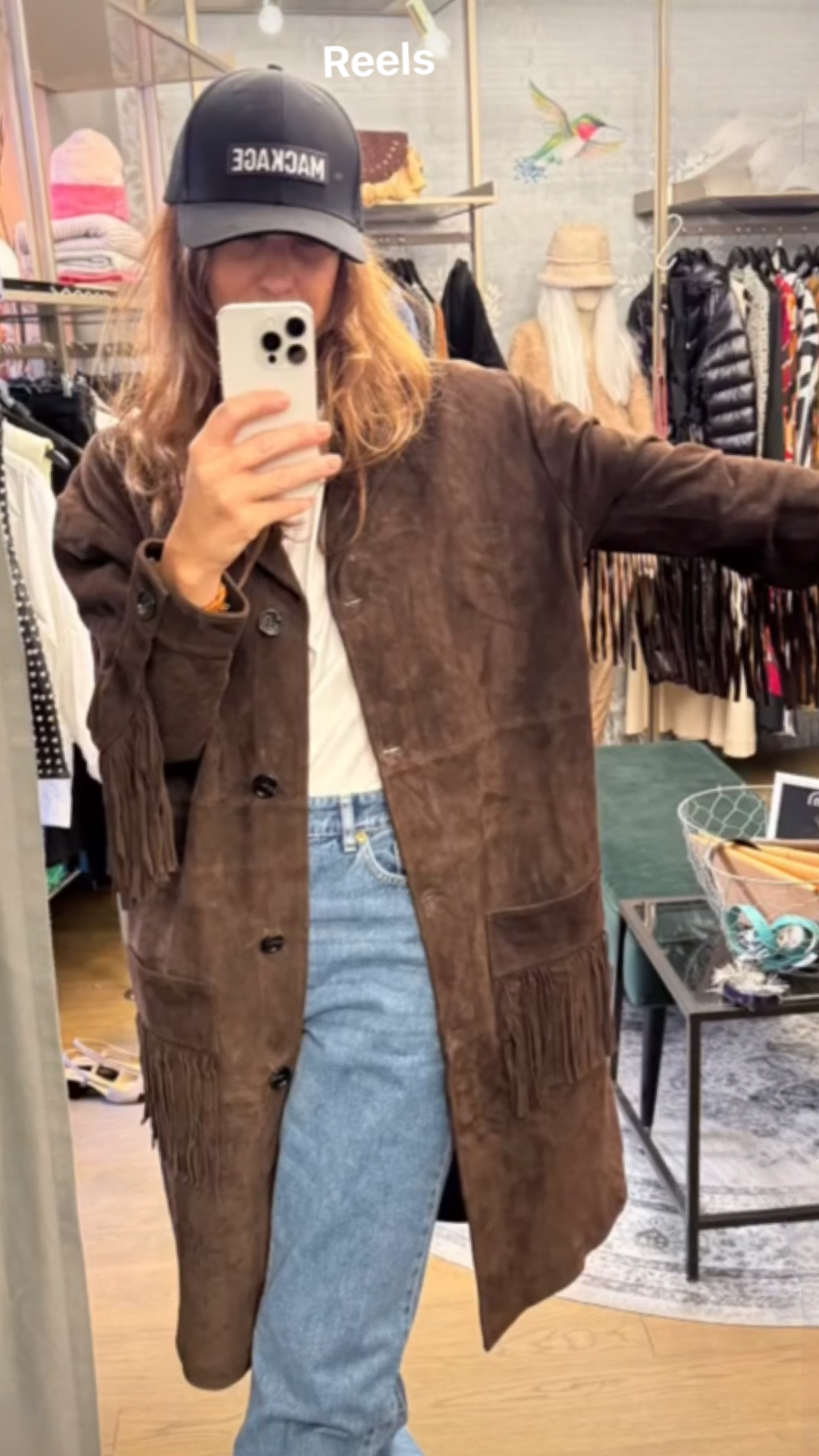 Alter Ego fringe Suede Coat LINDA