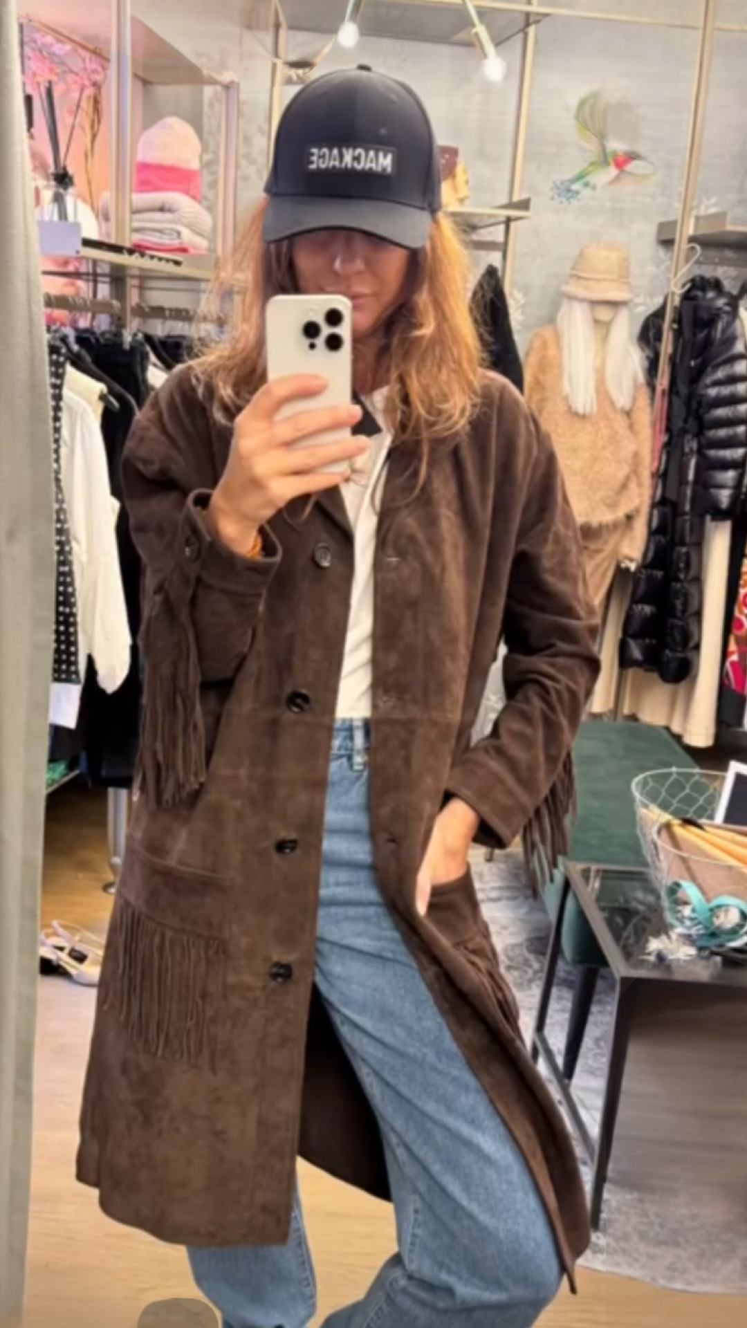 Alter Ego fringe Suede Coat LINDA