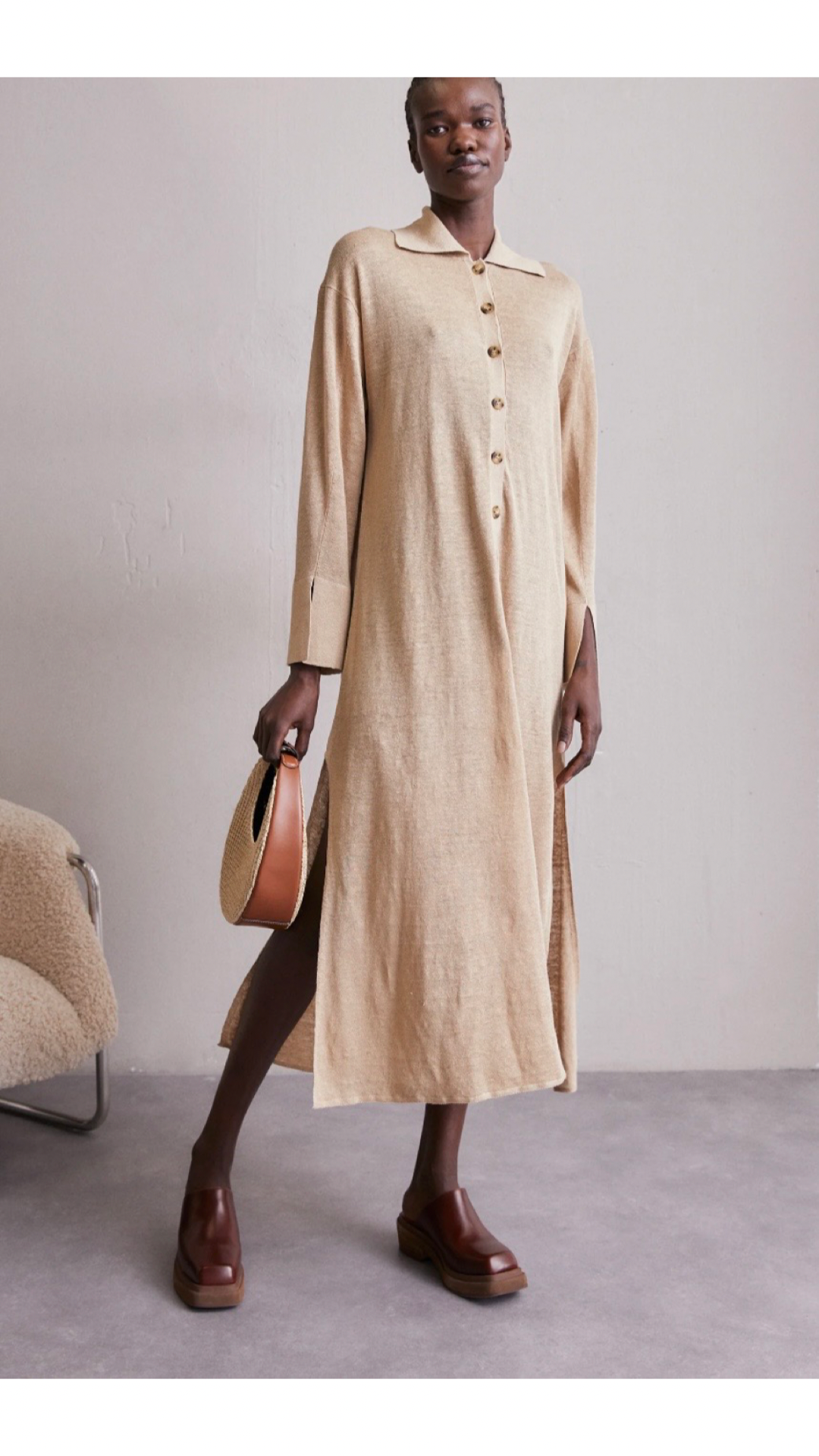 By Marlene Birger Linen Caftan Dress
