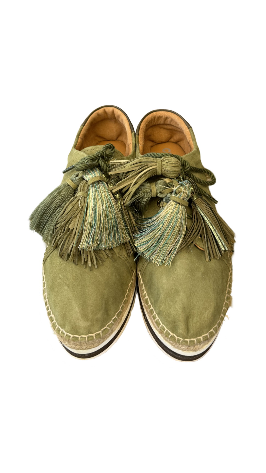 CATWALK suede green plateau sneakers