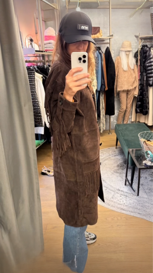 Alter Ego fringe Suede Coat LINDA