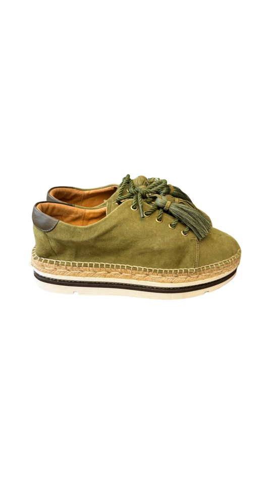 CATWALK suede green plateau sneakers