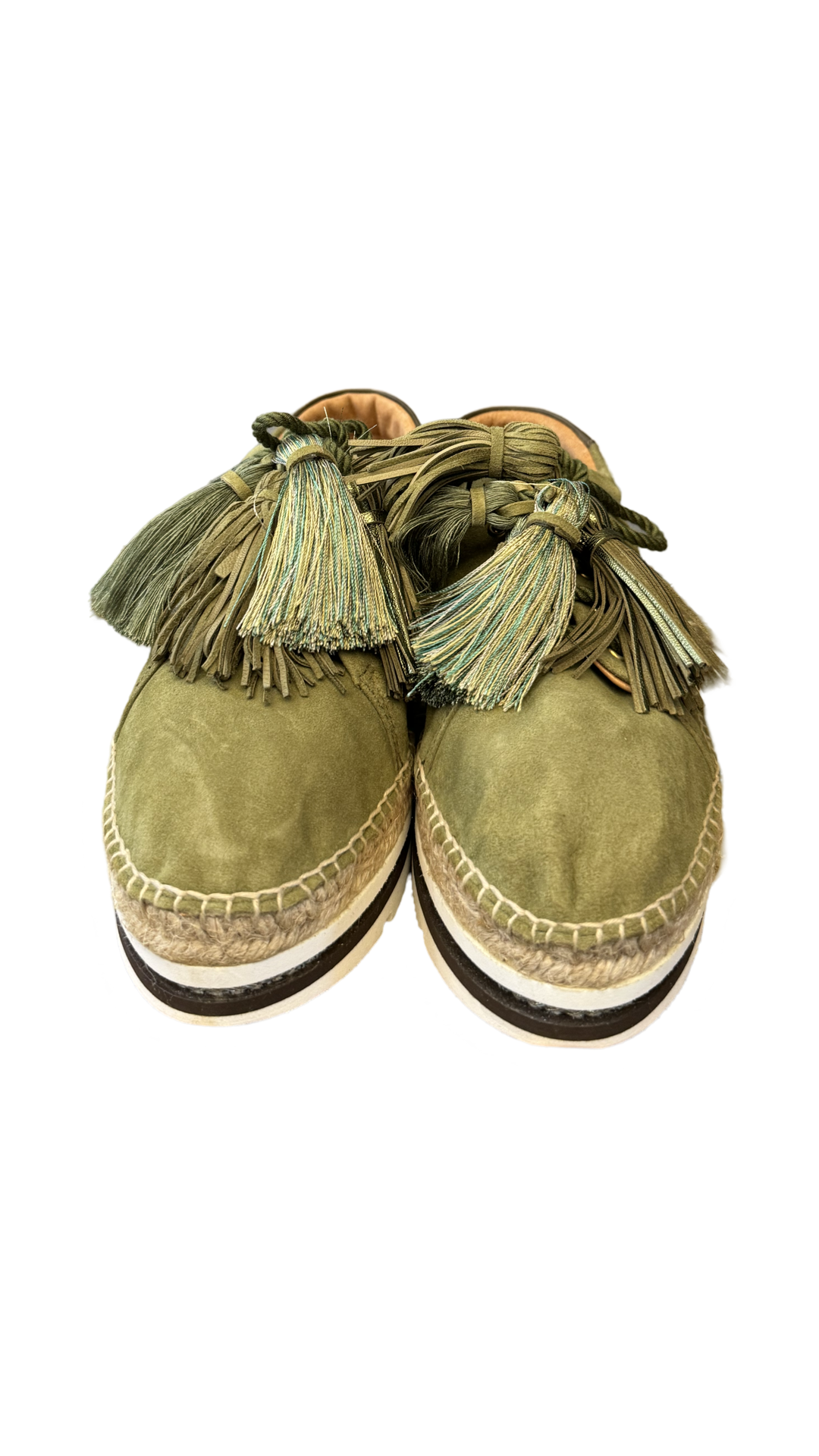 CATWALK suede green plateau sneakers