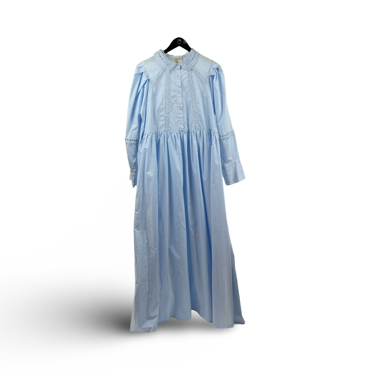 Long cotton Dress DREAM CATCHER, light blue